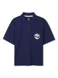 Timberland Kids' Jersey Cotton Polo Shirt, Medieval Blue