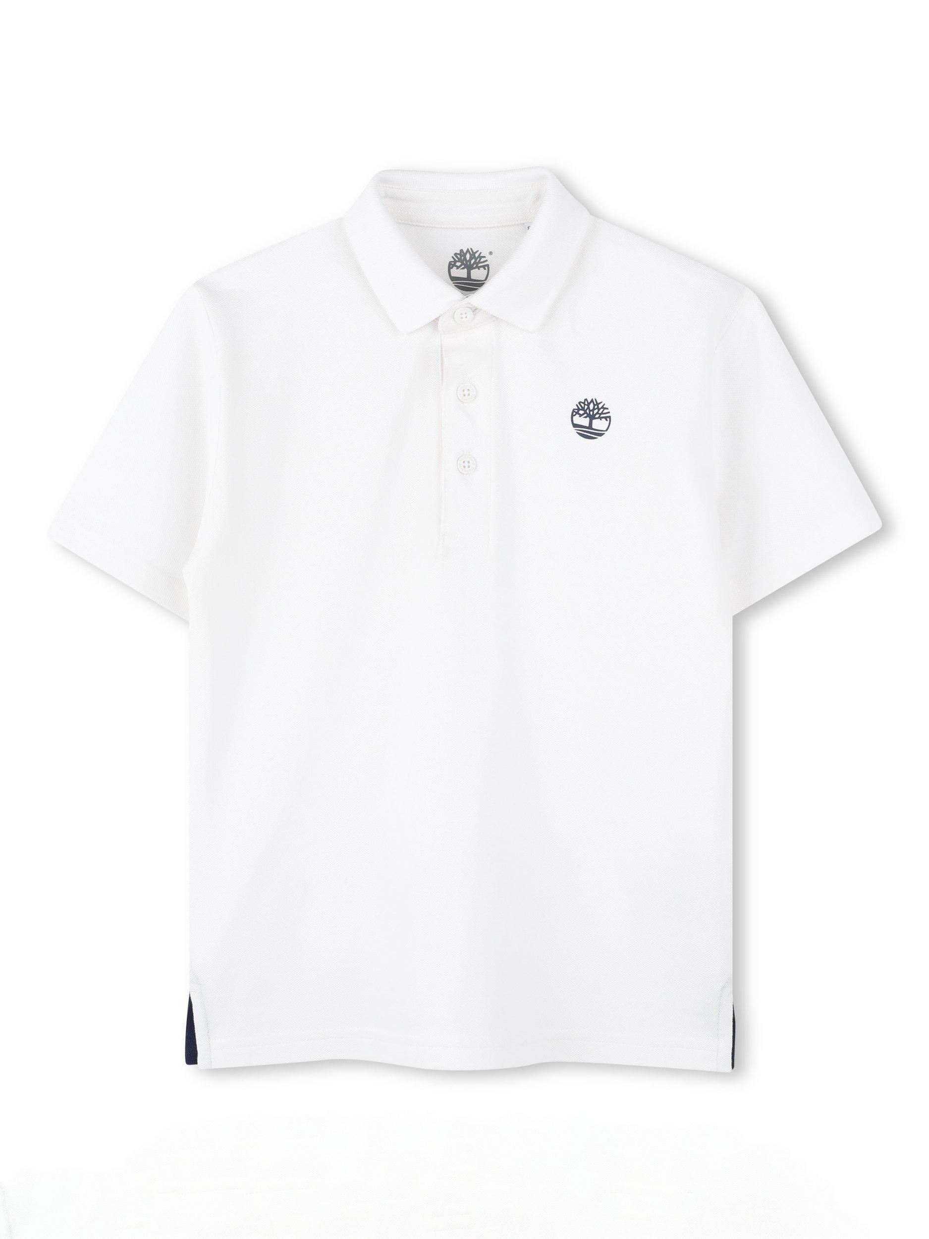 Product image 1 of 2, which shows Timberland Kids' Cotton Pique Polo Shirt, White, 5 years