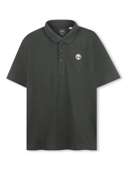 Timberland Kids' Cotton Pique Short Sleeved Polo Shirt, Green, Green