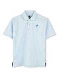 Timberland Kids' Pique Cotton Polo Shirt, Pale Blue