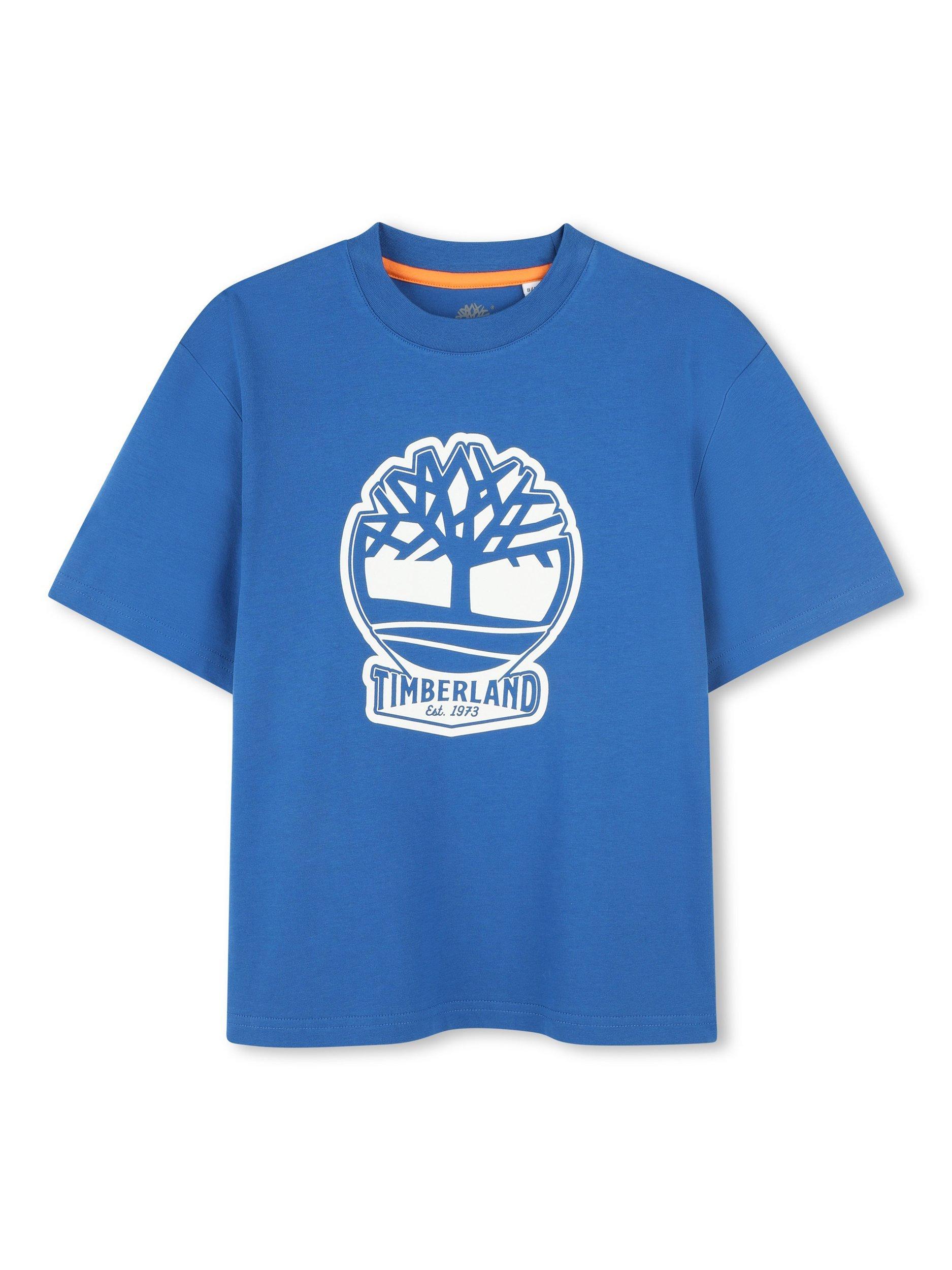 Product image 1 of 2, which shows Timberland Kids' Logo Loose Fit T-Shirt, Oceania, 4 years