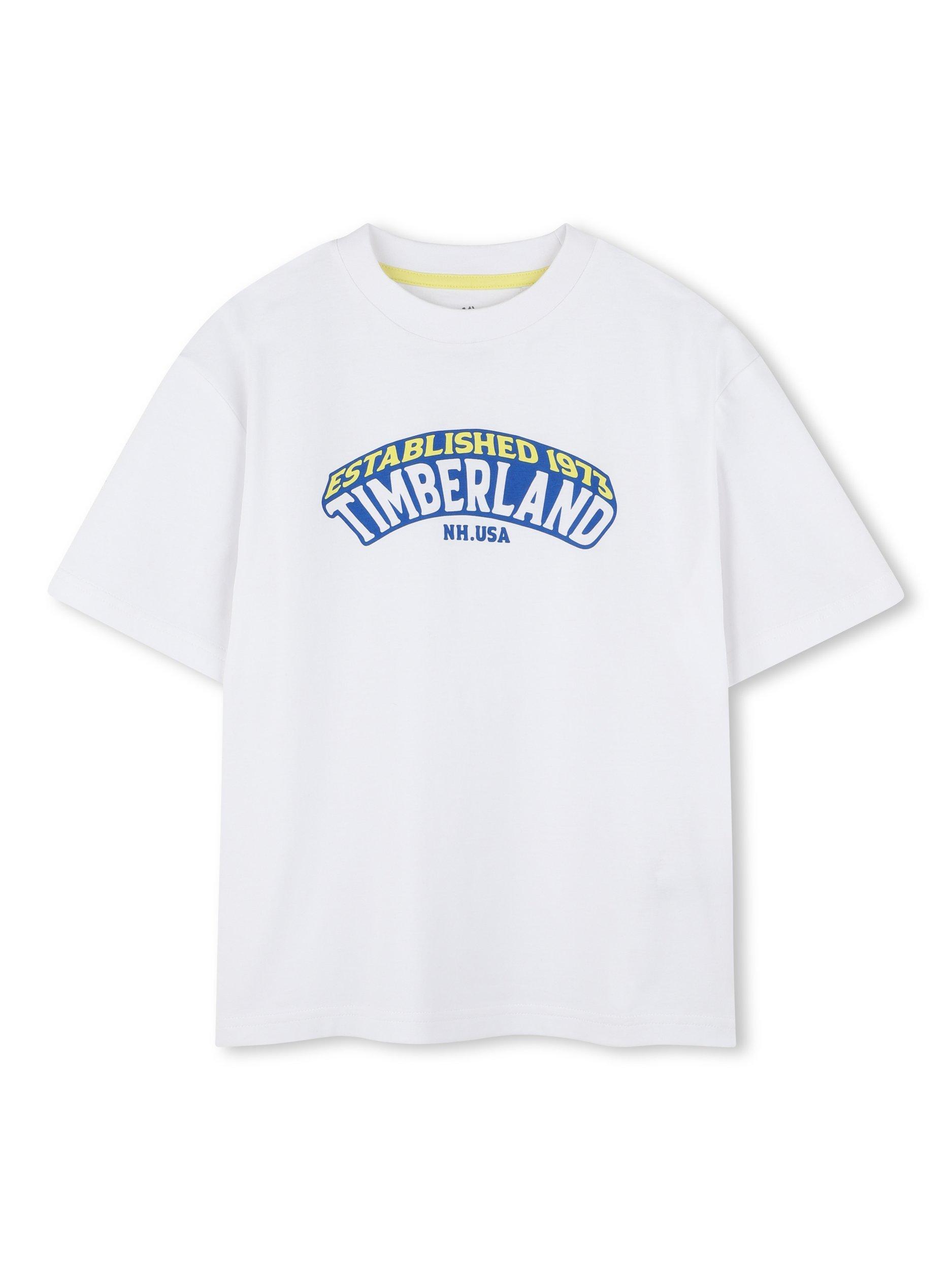Product image 1 of 2, which shows Timberland Kids' Logo T-Shirt, White, 4 years