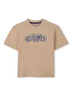 Timberland Kids' Logo Loose Fit T-Shirt, Dark Stone, Dark Stone