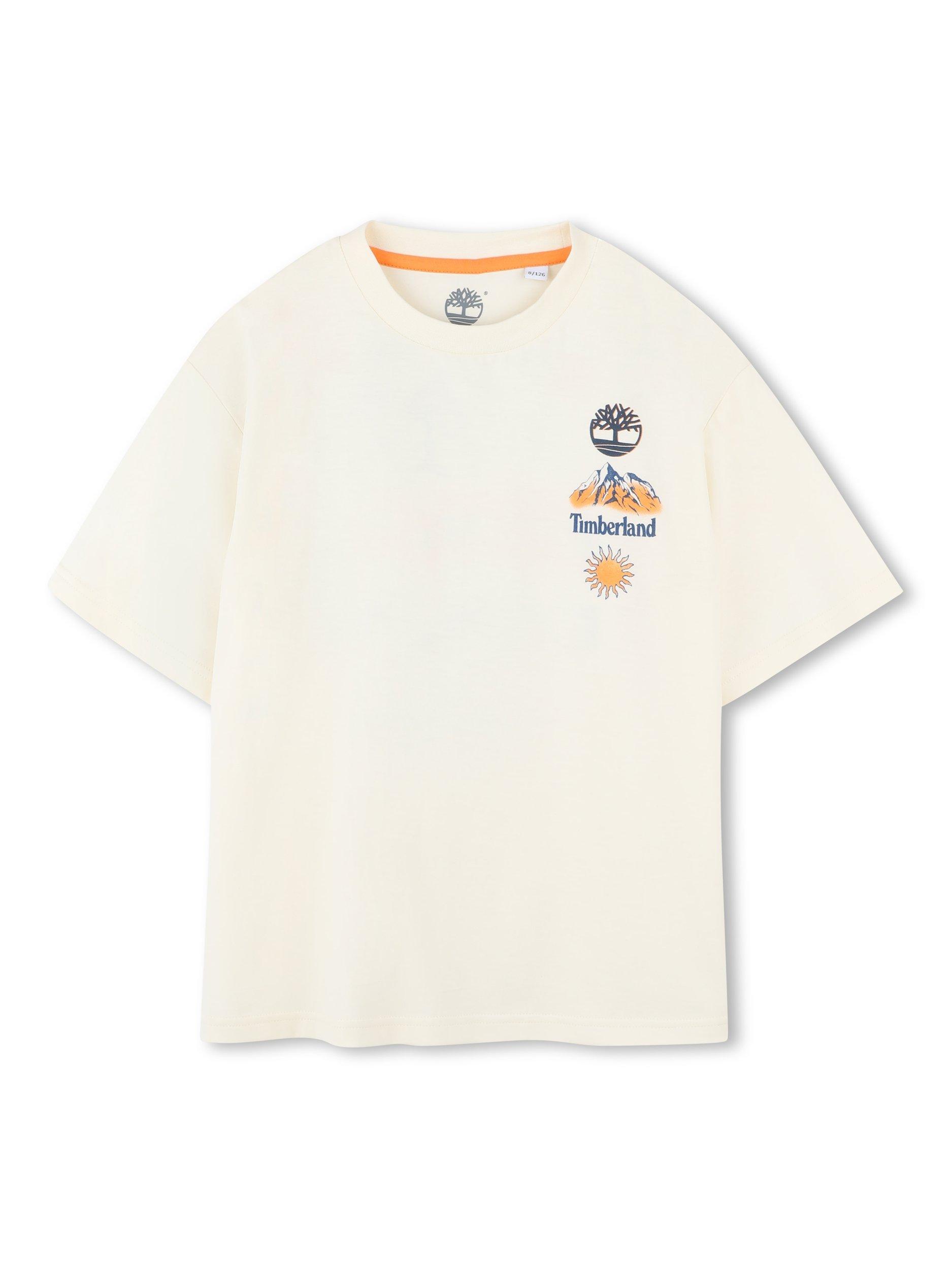Product image 1 of 2, which shows Timberland Kids' Logo T-Shirt, Cream, 4 years