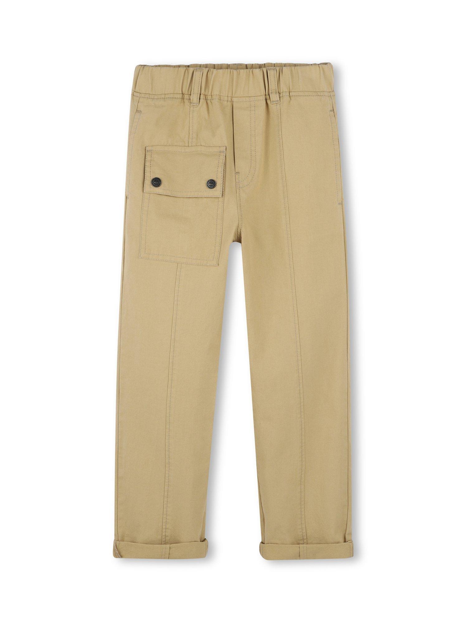 Product image 1 of 2, which shows Timberland Kids' Elasticated Waist Cargo Trousers, Dark Stone, 4 years