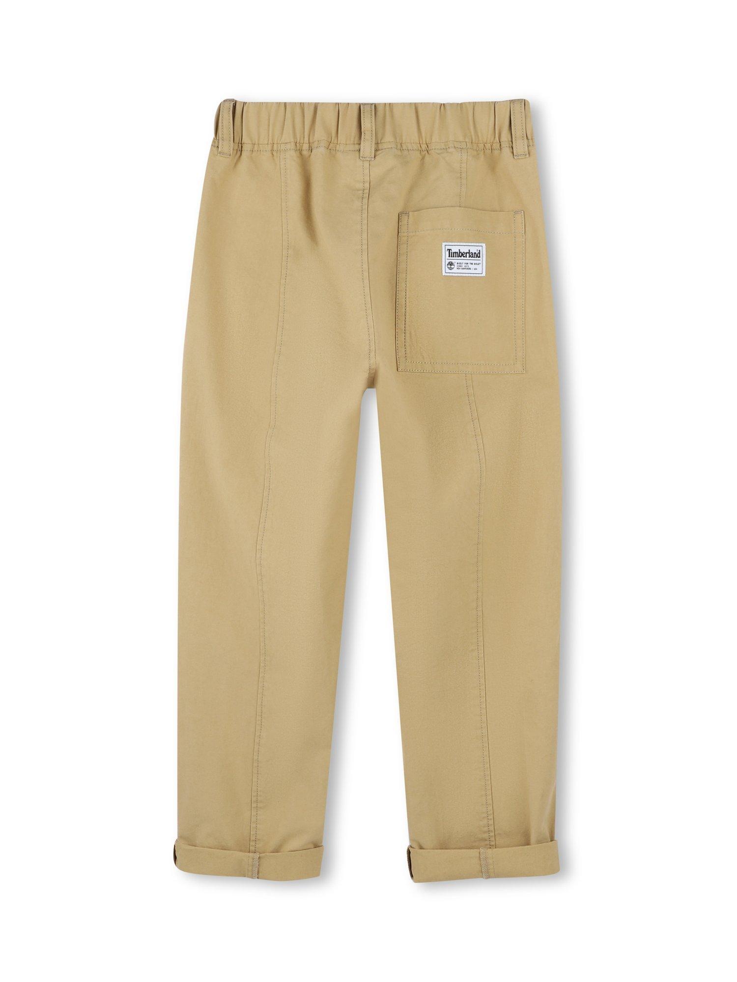 Product image 2 of 2, which shows Timberland Kids' Elasticated Waist Cargo Trousers, Dark Stone, 4 years