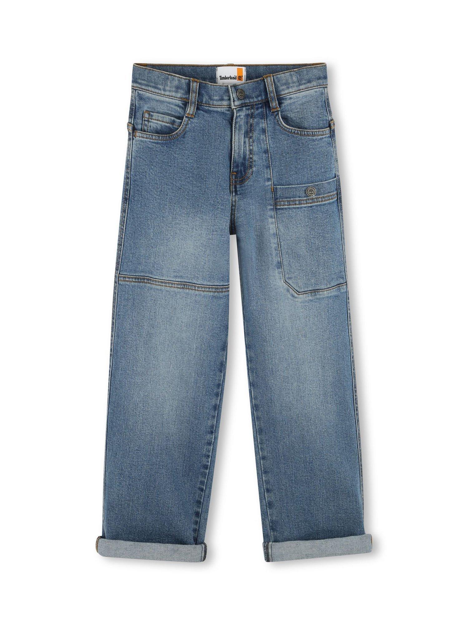 Product image 1 of 2, which shows Timberland Kids' Loose Fit Jeans, Double Stone+bleach, 4 years