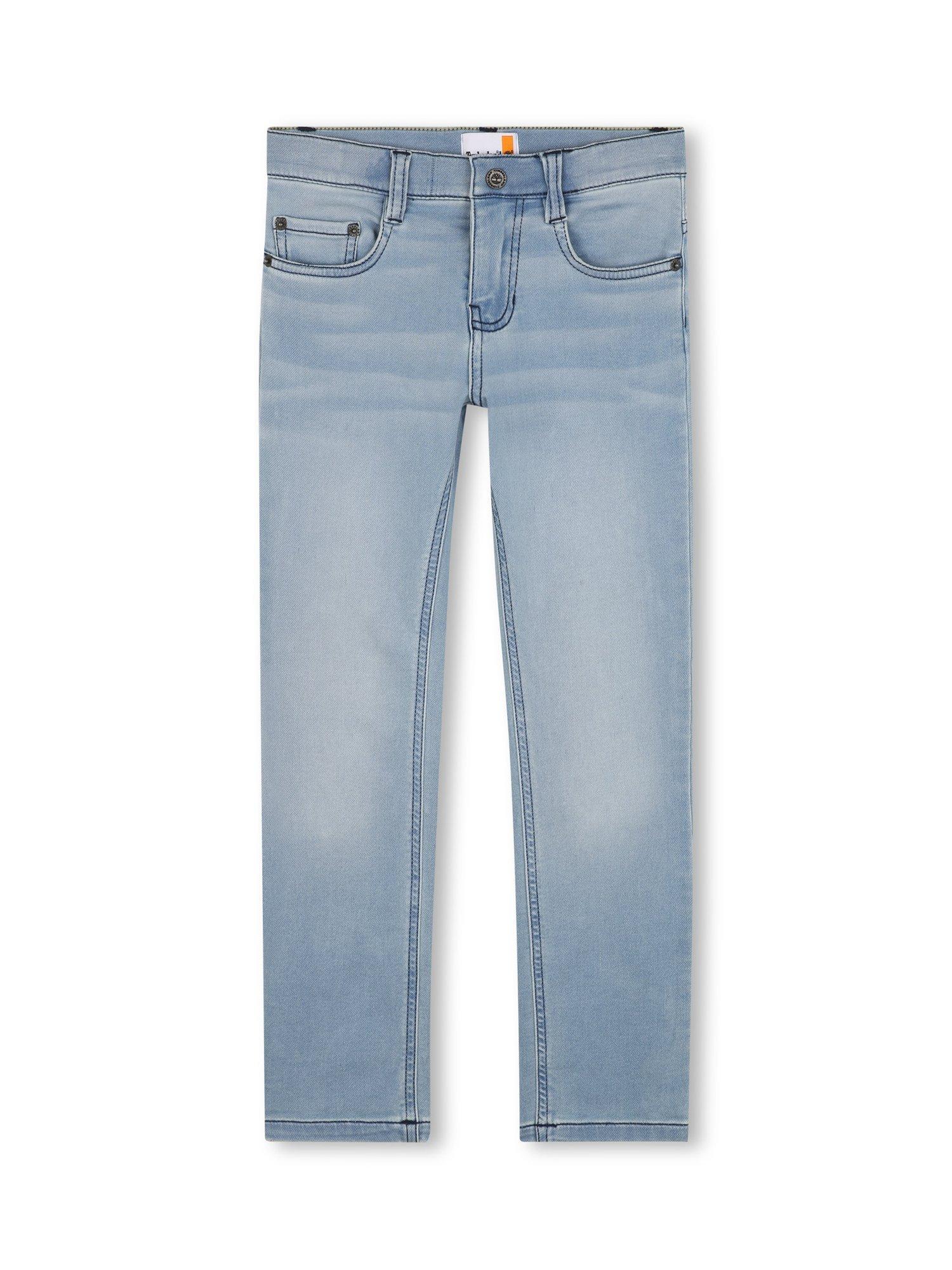 Product image 1 of 2, which shows Timberland Kids' Slim Fit Jeans, Bleach Blue, 4 years