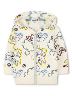 Timberland Baby Printed Zipped Hoodie, Cream, Cream