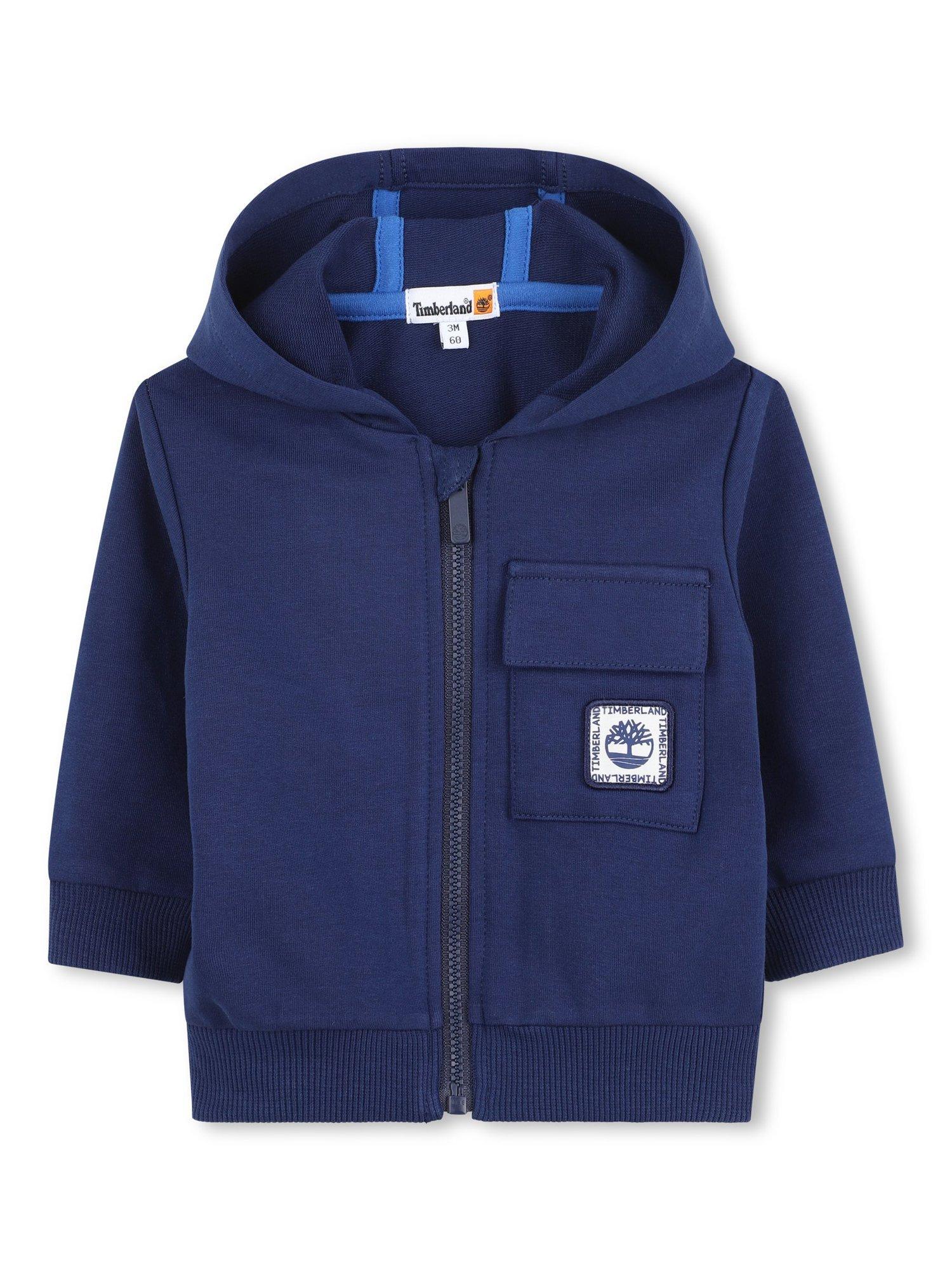 Product image 1 of 2, which shows Timberland Baby Hooded Cardigan, Medieval Blue, 9 months
