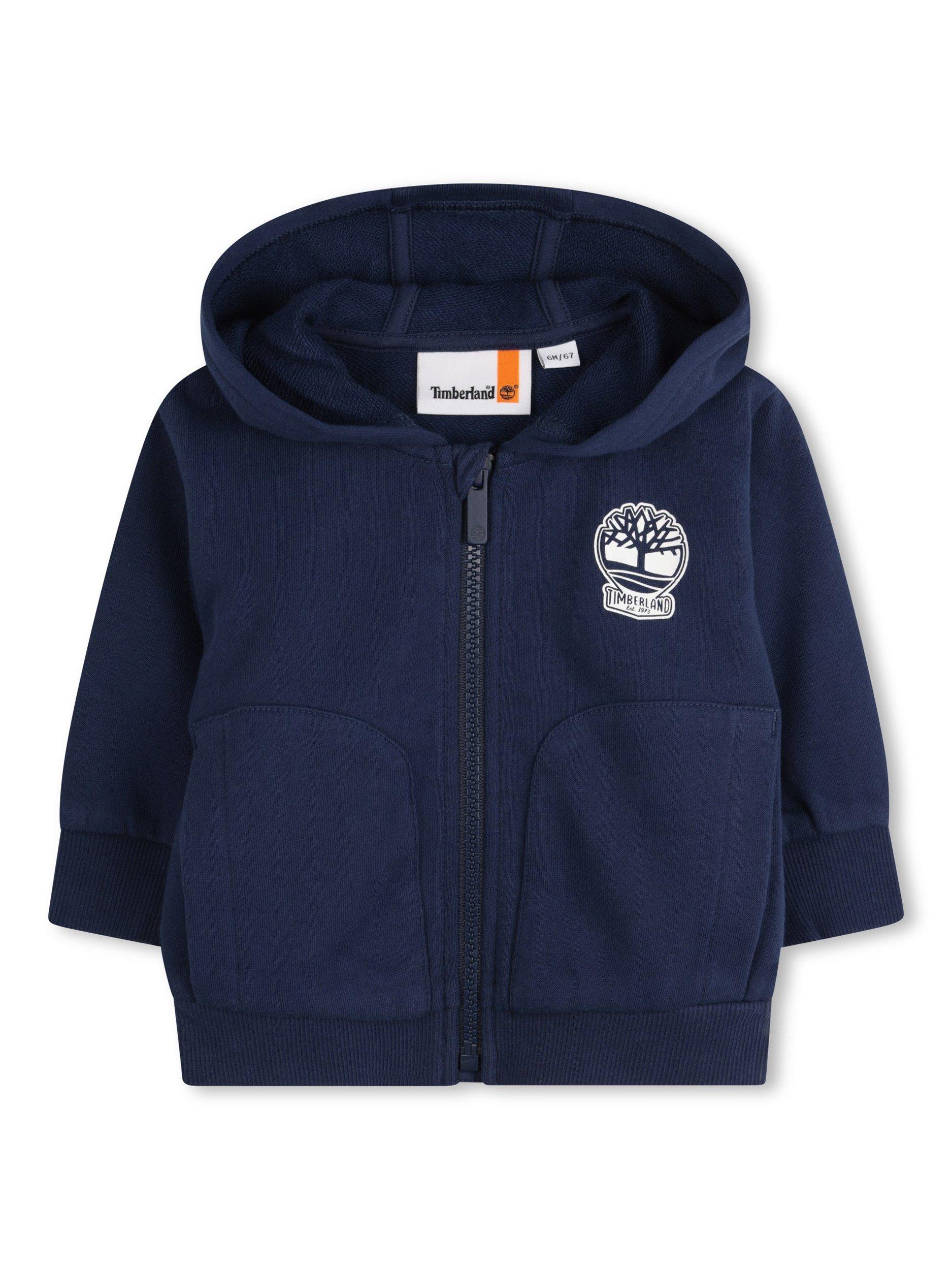 Product image 1 of 2, which shows Timberland Baby Logo Zip-Up Hoodie, Medieval Blue, 2 years