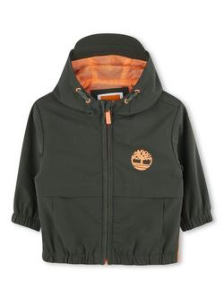 Timberland Kids' Logo Hooded Windbreaker Jacket, Green, Green