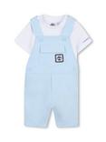 Timberland Baby T-Shirt and Dungarees Set, Pale Blue