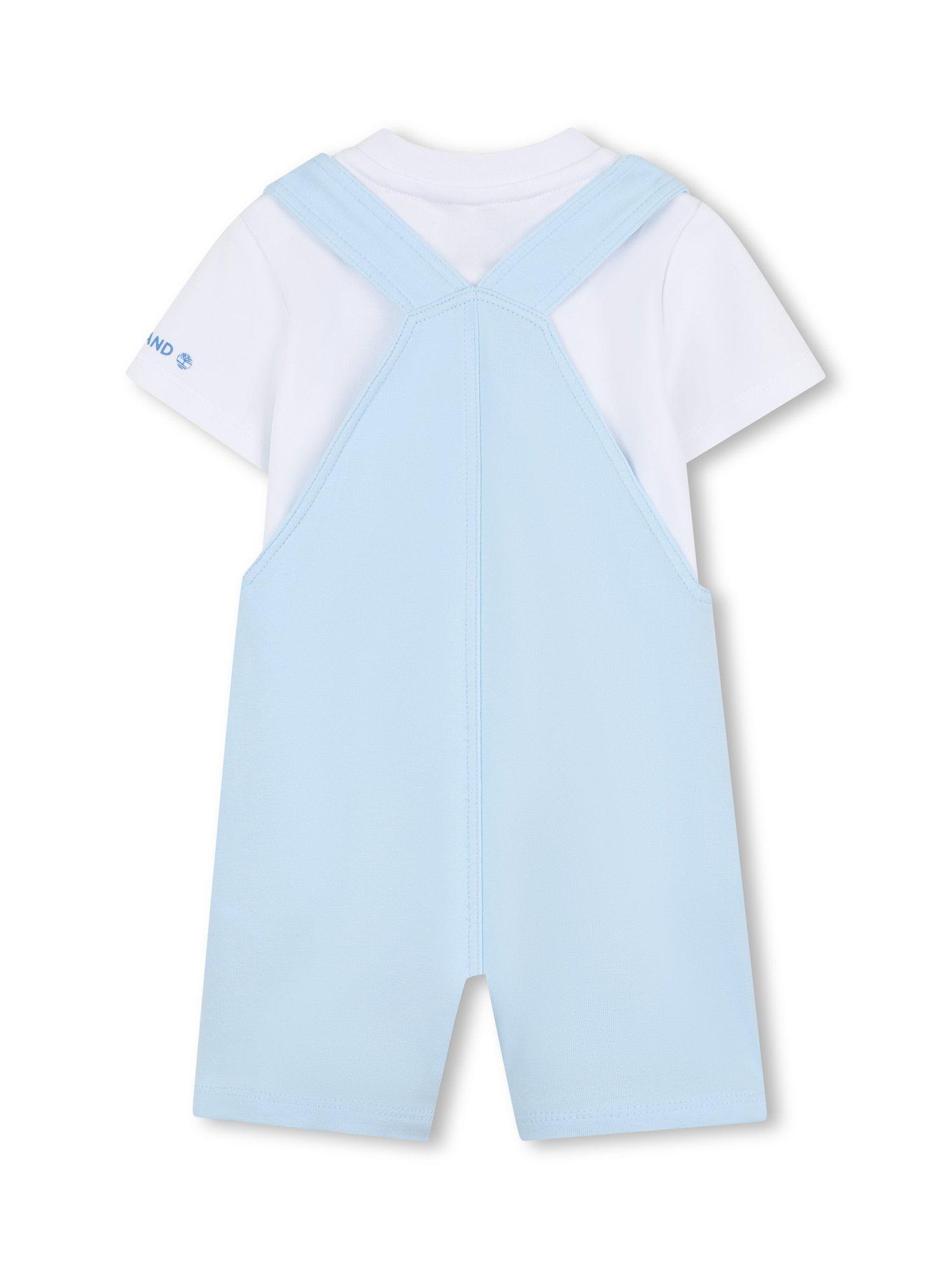 Product image 2 of 2, which shows Timberland Baby T-Shirt and Dungarees Set, Pale Blue, 3 months