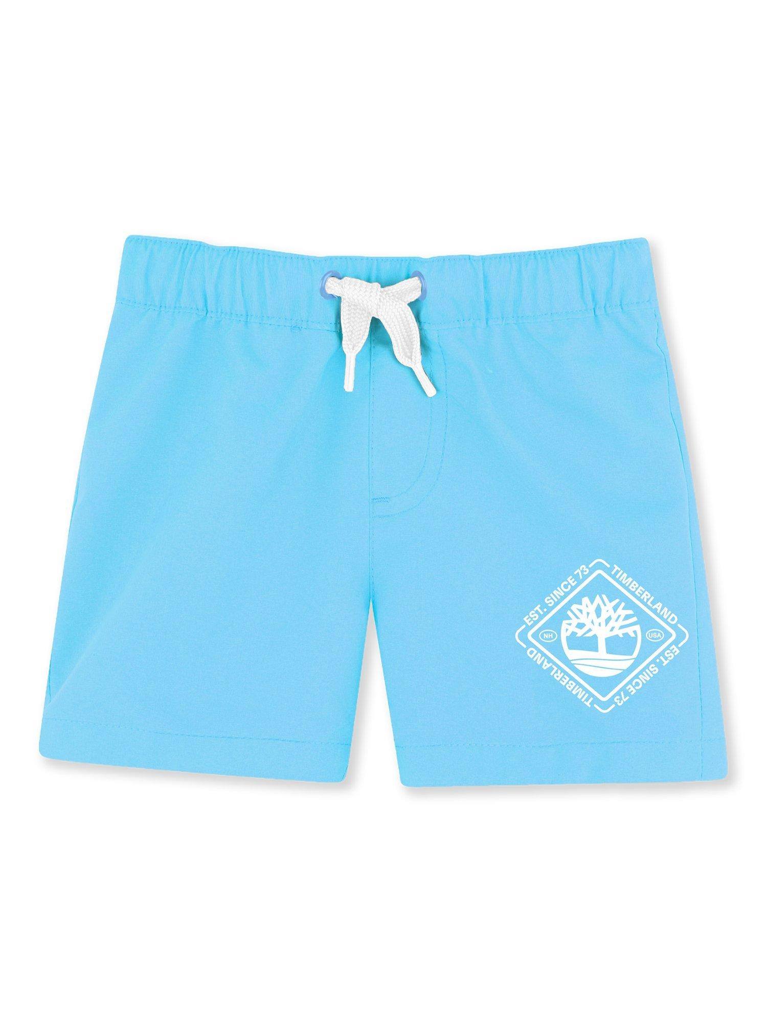 Product image 1 of 2, which shows Timberland Kids' Drawstring Swim Shorts, Blue, 12 months