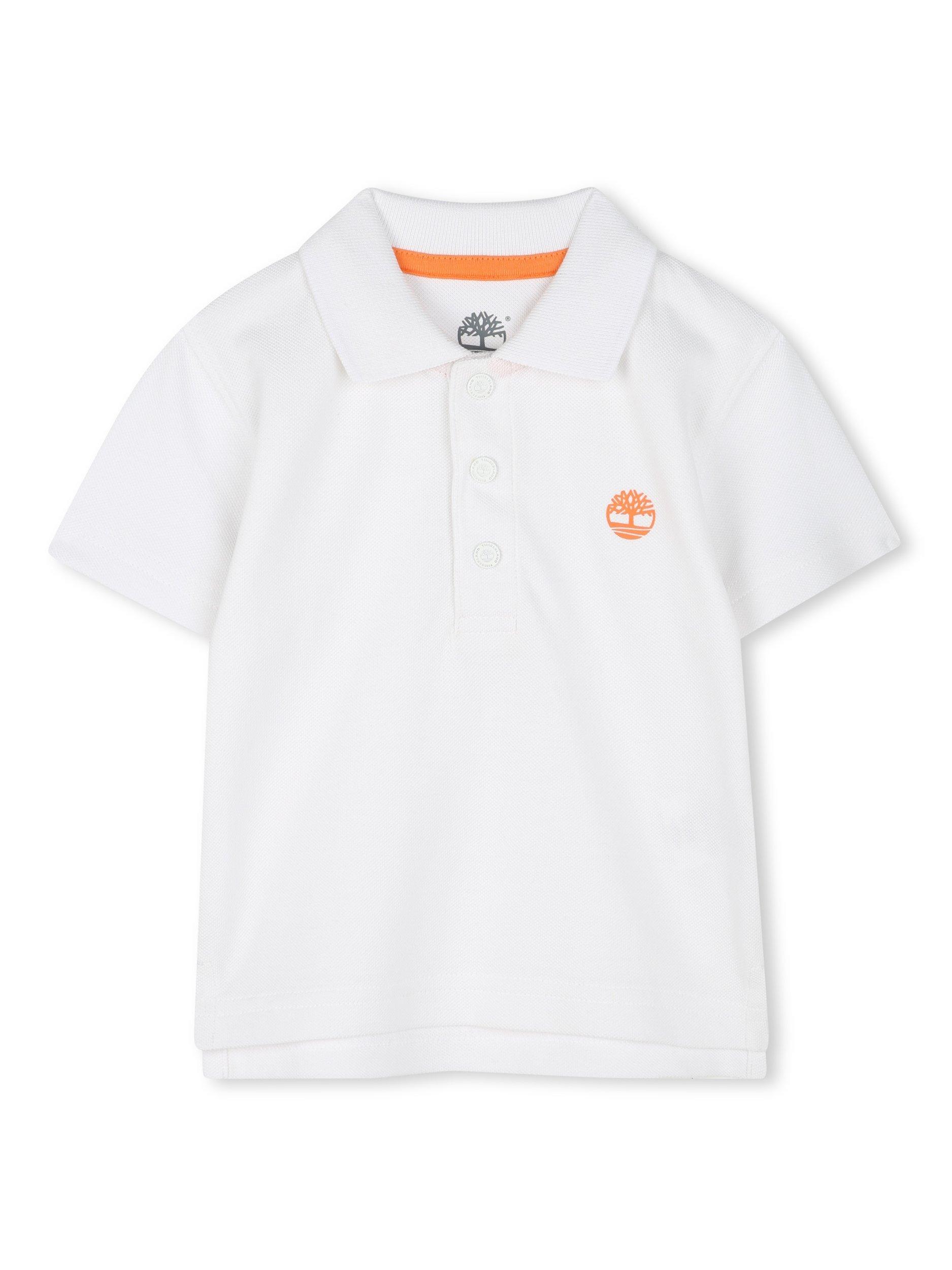 Product image 1 of 2, which shows Timberland Baby Pique Cotton Polo Shirt, White, 2 years