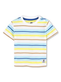 Timberland Baby Stripe Cotton T-Shirt, White, White