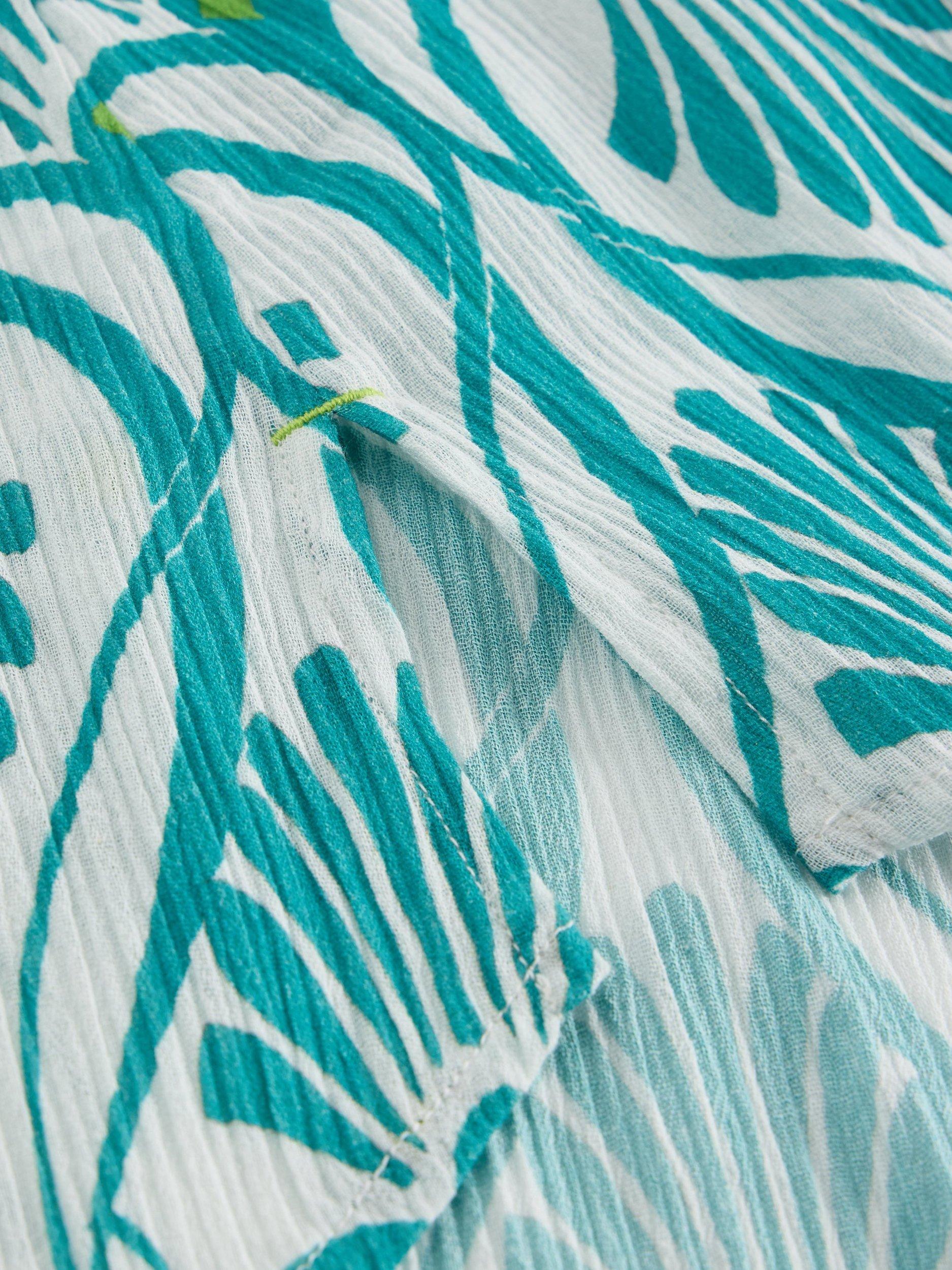 Product image 6 of 6, which shows White Stuff Lottie Pure Organic Cotton Kaftan, Blue/White, XXS