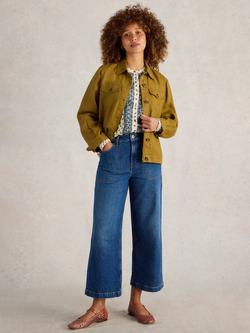 White Stuff Camille Pure Linen Jacket, Khaki