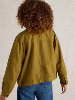 White Stuff Camille Pure Linen Jacket - view 2, Khaki