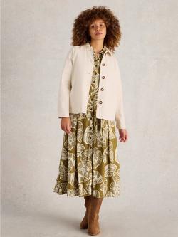 White Stuff Eden Organic Cotton Rich Denim Jacket, Light Natural, Light Natural