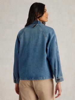 White Stuff Eden Organic Cotton Rich Denim Jacket, Mid Blue - view 2, Mid Blue