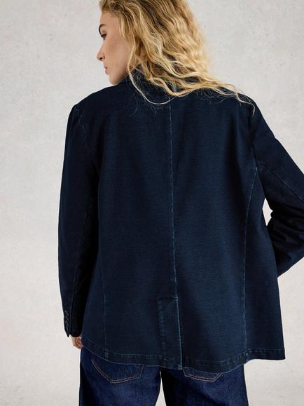 White Stuff Evelyn Jersey Blazer - view 2, Dark Denim