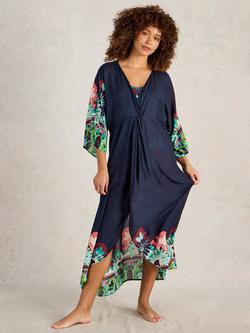 White Stuff Cleo Kimono Dress, Navy/Multi, Navy/Multi