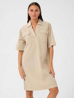 KAFFE Naya Stripe Dress, Chinchilla/White - view 2, Chinchilla/White