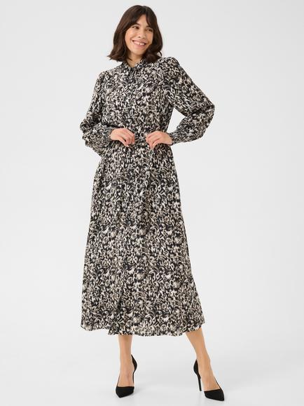 KAFFE Pollie Shirt Dress, Black/Multi, Black/Multi