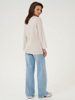 KAFFE Liddy Stripe Wide Sleeve Jersey Top, Multi - view 2, Multi