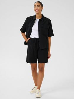KAFFE KAnaya Liah Cotton Utility Shirt - view 2, Black Deep