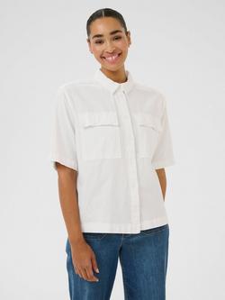 KAFFE KAnaya Liah Cotton Utility Shirt, Chalk
