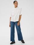 KAFFE KAnaya Liah Cotton Utility Shirt, Chalk