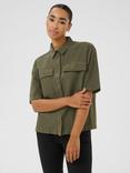 KAFFE KAnaya Liah Cotton Utility Shirt, Grape Leaf