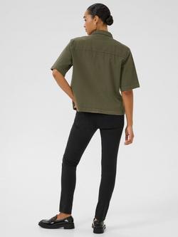 KAFFE KAnaya Liah Cotton Utility Shirt - view 2, Grape Leaf