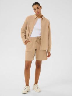 KAFFE Naya Button Tab Sleeve Shirt - view 2, Beige