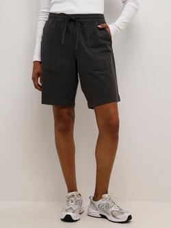 KAFFE KAnaya Liah Cotton Shorts, Black Oyster