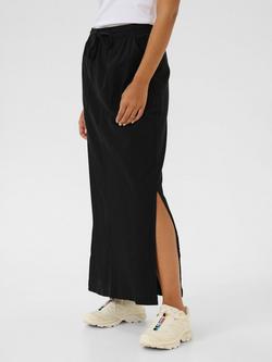 KAFFE KAnaya Liah Cotton Maxi Skirt, Black Deep