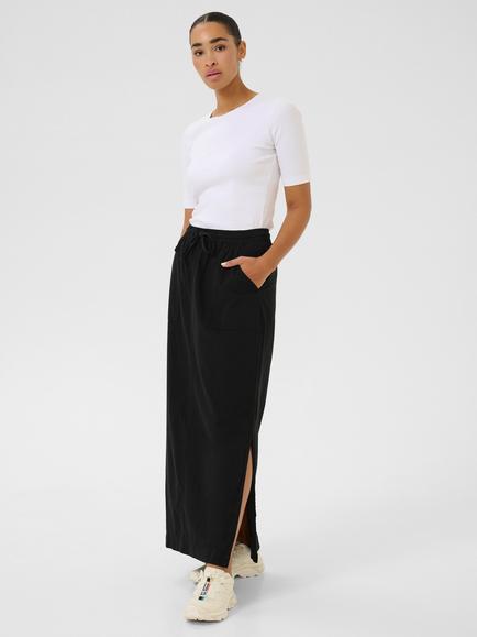 KAFFE KAnaya Liah Cotton Maxi Skirt - view 2, Black Deep