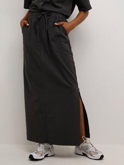 KAFFE KAnaya Liah Cotton Maxi Skirt, Black Oyster