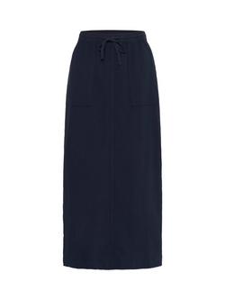 KAFFE KAnaya Liah Cotton Maxi Skirt, Midnight Marine