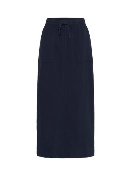 KAFFE KAnaya Liah Cotton Maxi Skirt, Midnight Marine