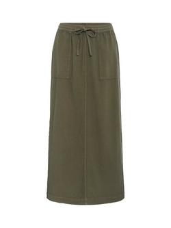 KAFFE KAnaya Liah Cotton Maxi Skirt, Grape Leaf