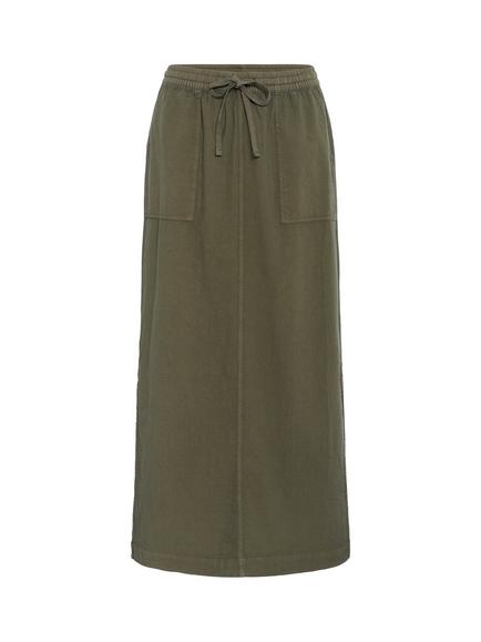 KAFFE KAnaya Liah Cotton Maxi Skirt, Grape Leaf