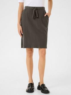 KAFFE Naya Plain Cotton Skirt, Black Oyster