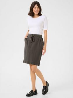 KAFFE Naya Plain Cotton Skirt - view 2, Black Oyster
