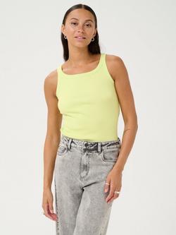 KAFFE Carna Ribbed Tank Top, Lettuce Green
