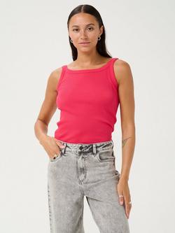 KAFFE Carna Ribbed Tank Top, Raspberry