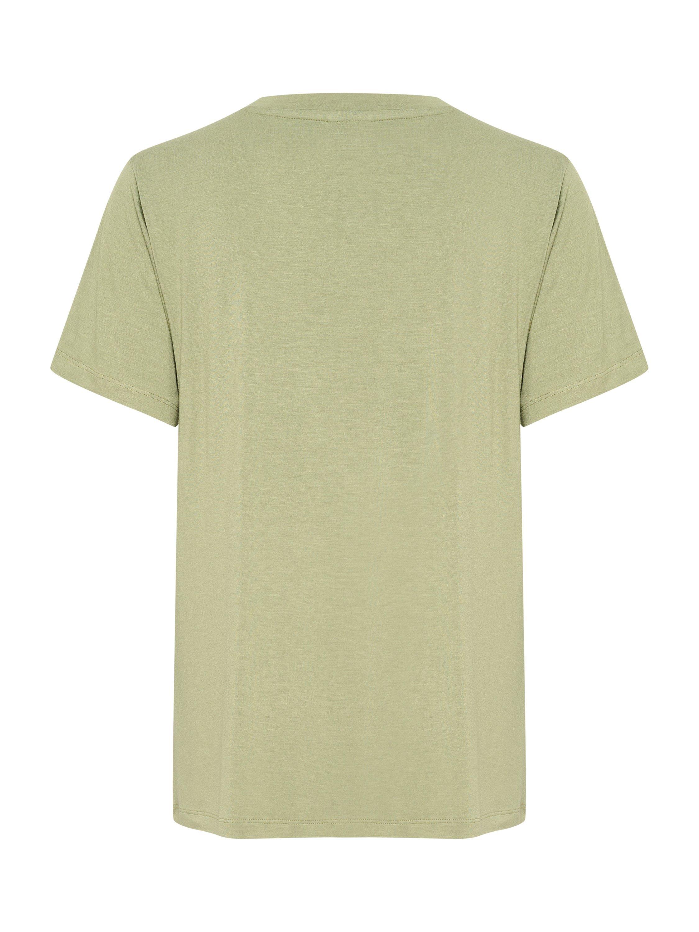Product image 6 of 6, which shows KAFFE Frida V-Neck T-Shirt, Oil Green, XS